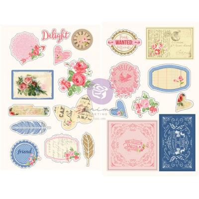 Prima Marketing Julie Nutting Sticker - Frayed Denim Chipboard Stickers